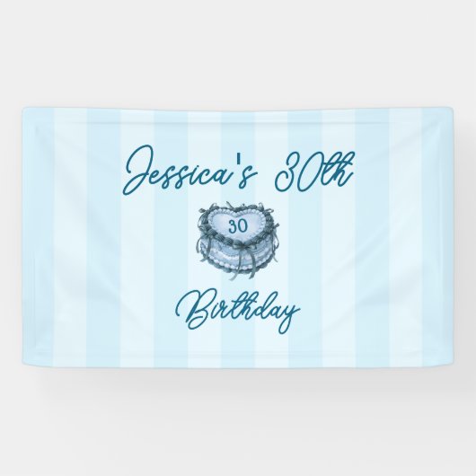 Coquette Heart Cake Banner (Horizontal)