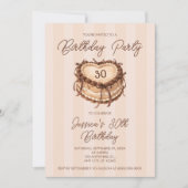 Coquette Heart Cake Birthday Einladung (Vorderseite)