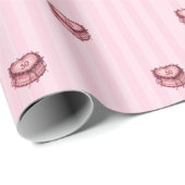 Coquette-Herz-Geburtstagskuchen Geschenkpapier (Rolleneckpunkt)