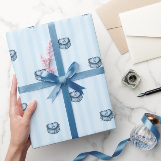 Coquette-Herz-Geburtstagskuchen Geschenkpapier (Schenken)