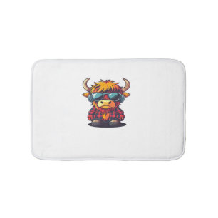 Coquette Highland Cow Bubblegum Tshirt Design, Hol Badematte