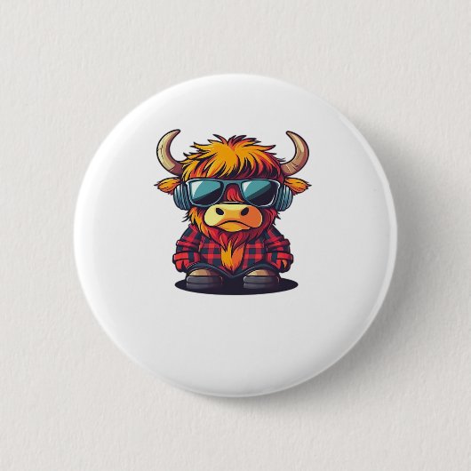 Coquette Highland Cow Bubblegum Tshirt Design, Hol Button (Vorderseite)