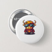 Coquette Highland Cow Bubblegum Tshirt Design, Hol Button (Vorne & Hinten)