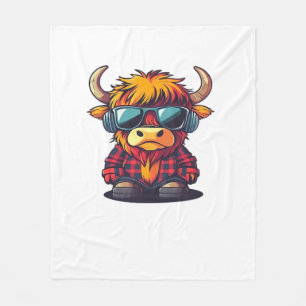 Coquette Highland Cow Bubblegum Tshirt Design, Hol Fleecedecke