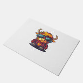 Coquette Highland Cow Bubblegum Tshirt Design, Hol Fußmatte (Schrägansicht)