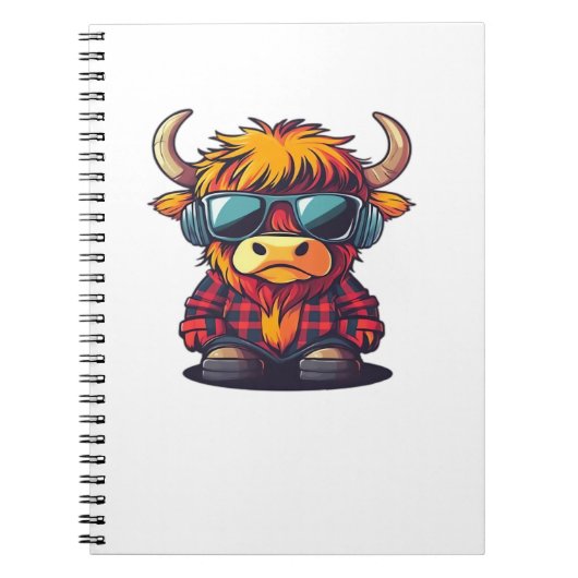 Coquette Highland Cow Bubblegum Tshirt Design, Hol Notizblock (Vorderseite)