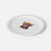 Coquette Highland Cow Bubblegum Tshirt Design, Hol Pappteller (Schrägansicht)