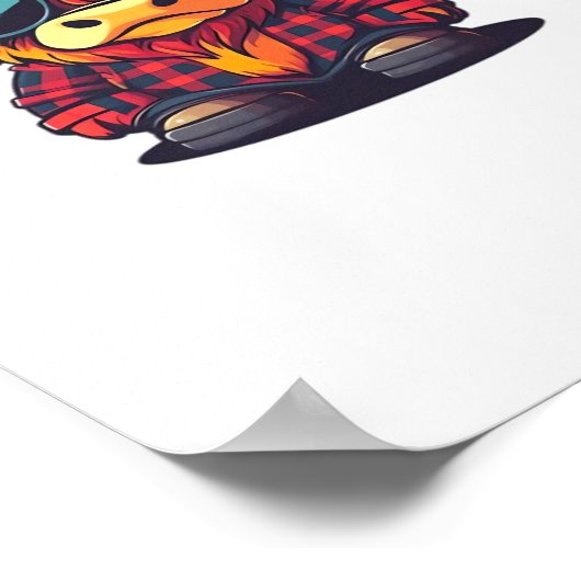 Coquette Highland Cow Bubblegum Tshirt Design, Hol Poster (Ecke)