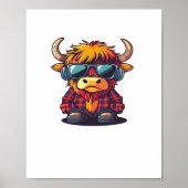 Coquette Highland Cow Bubblegum Tshirt Design, Hol Poster (Vorne)