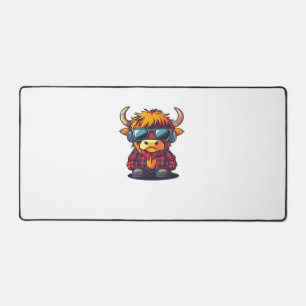 Coquette Highland Cow Bubblegum Tshirt Design, Hol Schreibtischunterlage