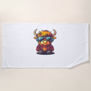 Coquette Highland Cow Bubblegum Tshirt Design, Hol Strandtuch