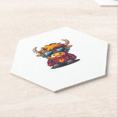 Coquette Highland Cow Bubblegum Tshirt Design, Hol Untersetzer (angewinkelt)