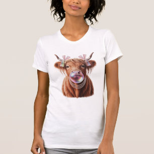 Coquette Highland-Kuh Bubblegum-Schaufel-Design  T-Shirt