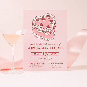 Coquette Illustriert Cherry Cake Brautparty Einladung