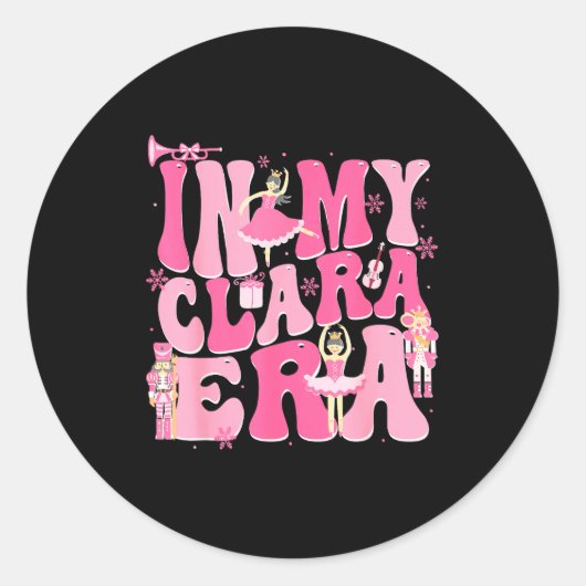 Coquette In My Clara Era Christmas Nutcracker Merr Runder Aufkleber (Vorderseite)