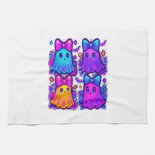 Coquette Iridescent Halloween Geschirrtuch (Horizontal)