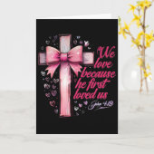 Coquette Jesus Valentine Cross Bow Christian Love  Karte (Gelbe Blume)