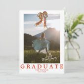 Coquette Kariert Bow Foto Abschluss Ankündigung (Stehend Vorderseite)