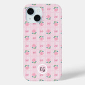 Coquette Kariertes Band und Rose Rosa Case-Mate iPhone Hülle (Rückseite)