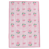 Coquette Kariertes Band und Rose Rosa Mittlere Geschenktüte (Vorderseite)