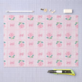 Coquette Kariertes Band und Rose Rosa Seidenpapier (Handwerk)