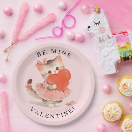 Coquette Kitty Vintage Be Mine Valentine Pappteller