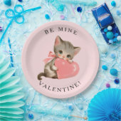Coquette Kitty Vintage Be Mine Valentinstag Pappteller (Party)