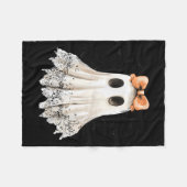 Coquette Lace Ghost Boo In Boojee Halloween Soky S Fleecedecke (Vorderseite (Horizontal))