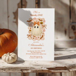 Coquette Lace Ghost Halloween 1. Geburtstag Einladung