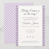 Coquette Lavender Scallop Floral Einladung (Vorne/Hinten)