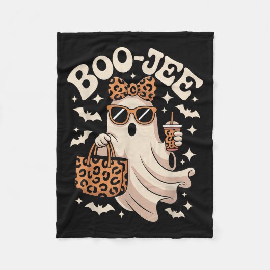 Coquette Leopard Boo-jee Halloween Boujee Ghost Fleecedecke (Vorderseite)