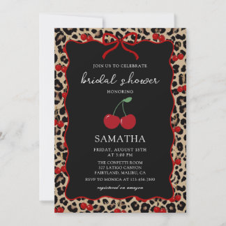 Coquette Leopard Cheetah Girl Birthday Invitation Einladung