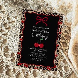 Coquette Leopard Cheetah Girl Birthday Invitation Einladung