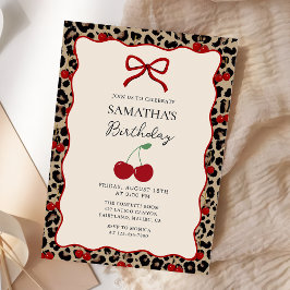 Coquette Leopard Cheetah Girl Birthday Invitation Einladung