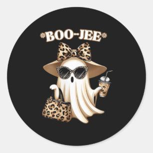 Coquette Leopard Ghost Coffee Boo-jee Hallo Runder Aufkleber