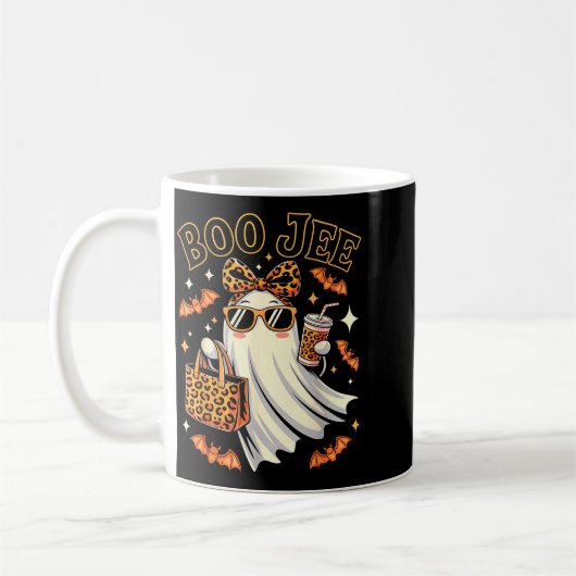 Coquette Leopard Ghost Coffee Boo Jee Halloween Bo Kaffeetasse (Links)