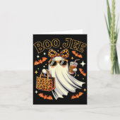 Coquette Leopard Ghost Coffee Boo Jee Halloween Bo Karte (Vorderseite)