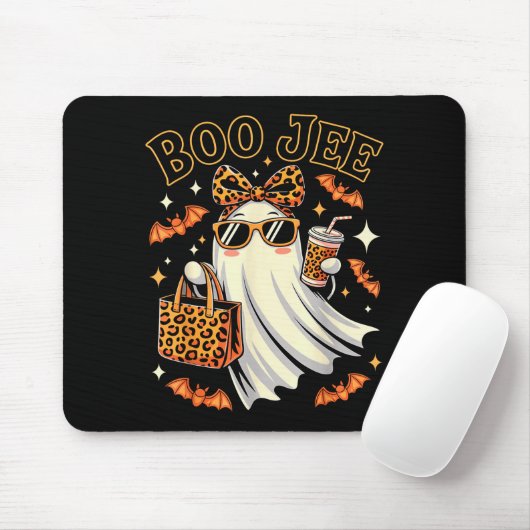 Coquette Leopard Ghost Coffee Boo Jee Halloween Bo Mousepad (Mit Mouse)