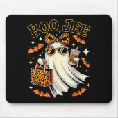 Coquette Leopard Ghost Coffee Boo Jee Halloween Bo Mousepad (Vorne)