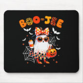 Coquette Leopard Ghost Coffee Boo-jee Halloween Bo Mousepad (Vorne)