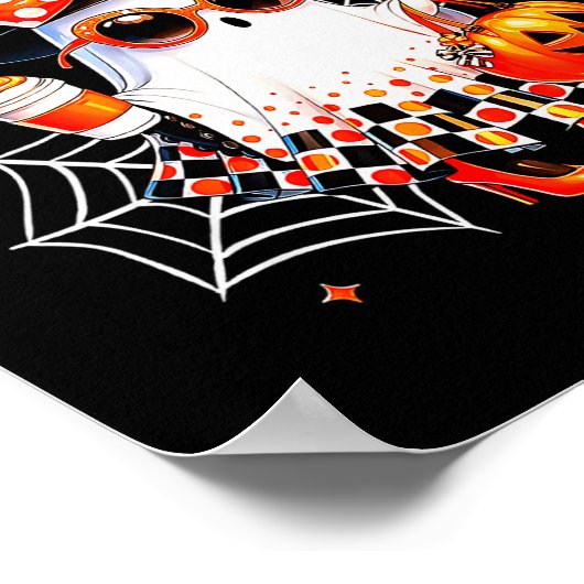 Coquette Leopard Ghost Coffee Boo-jee Halloween Bo Poster (Ecke)