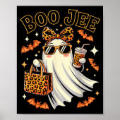 Coquette Leopard Ghost Coffee Boo Jee Halloween Bo Poster (Vorne)