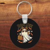 Coquette Leopard Ghost Coffee Boo Jee Halloween Bo Schlüsselanhänger (Vorderseite)