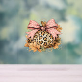Coquette Leopard Pumpkin with Pink Bow - Glam Fall Acrylschild (Neutral)