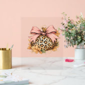 Coquette Leopard Pumpkin with Pink Bow - Glam Fall Acrylschild (Hochzeit)