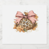 Coquette Leopard Pumpkin with Pink Bow - Glam Fall Schaumweinetikett (Einzelnes Label)