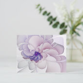 Coquette Lila Abstrakte Blume Postkarte (Stehend Vorderseite)