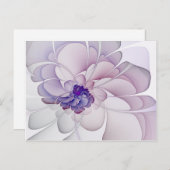 Coquette Lila Abstrakte Blume Postkarte (Vorne/Hinten)