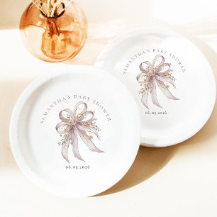 Coquette lila Baby-Party Pappteller