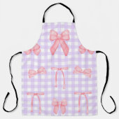 Coquette Lila Gingham & Pink Bow Schürze (Vorderseite)